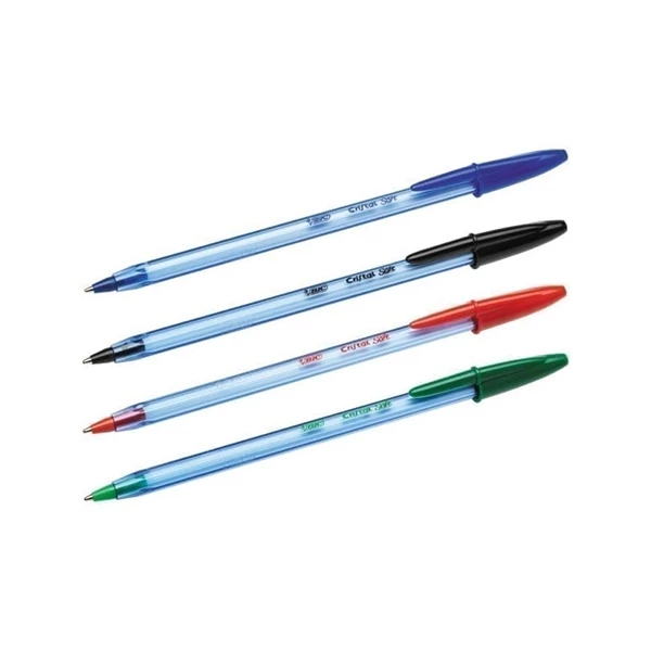Pochette de 4 stylos bic cristal soft couleurs assorties - 
